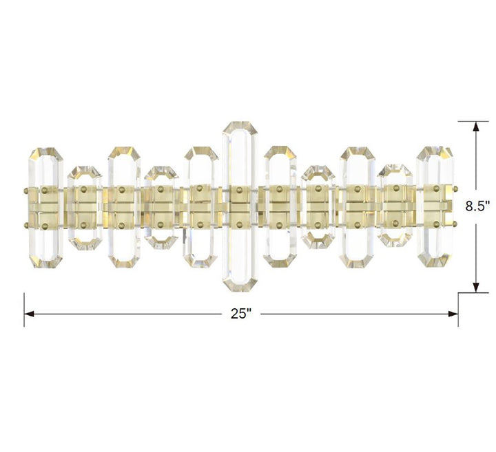 Crystorama Bolton 3 Light Aged Brass Bathroom Vanity