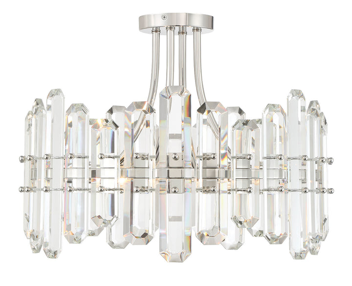 Crystorama Bolton 4 Light Aged Brass Semi Flush Mount