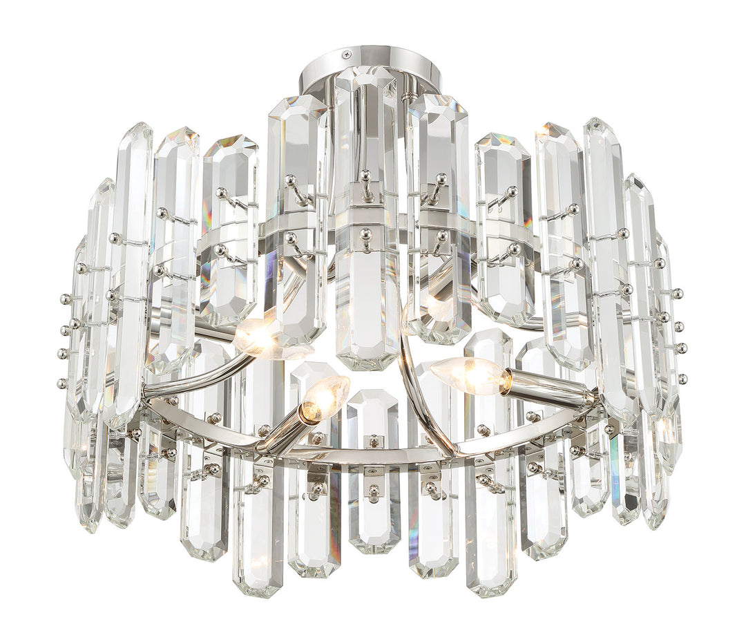 Crystorama Bolton 4 Light Aged Brass Semi Flush Mount