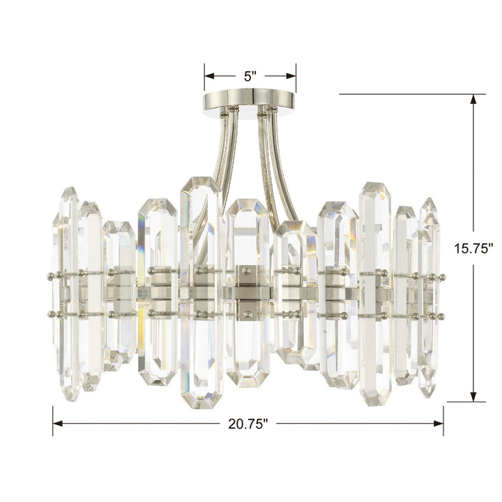 Crystorama Bolton 4 Light Aged Brass Semi Flush Mount