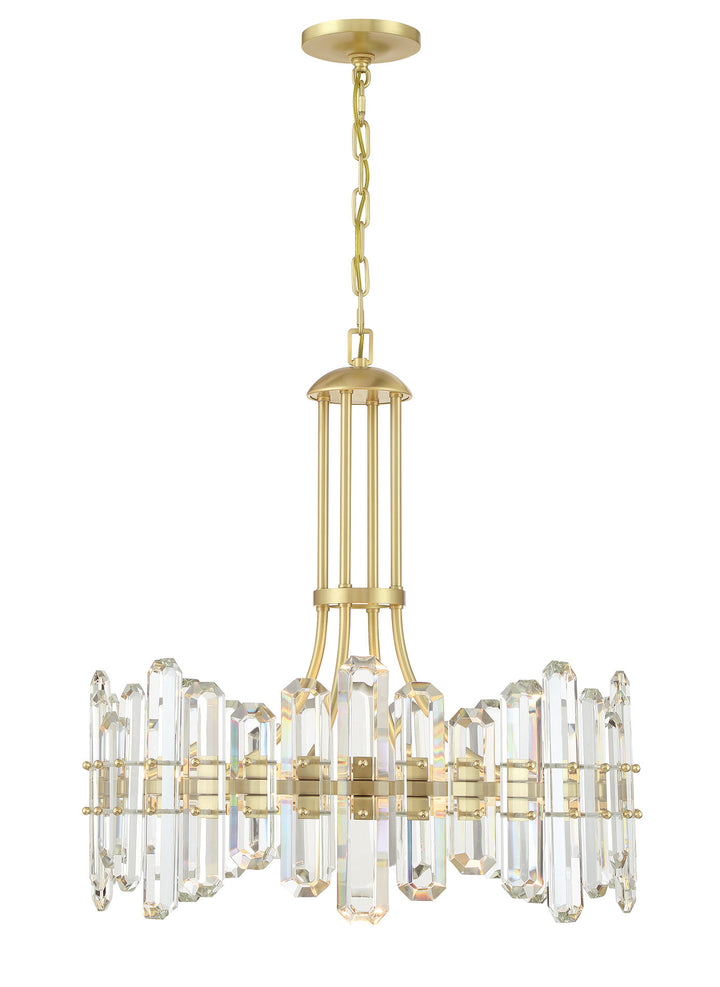 Crystorama Bolton 8 Light Aged Brass Chandelier