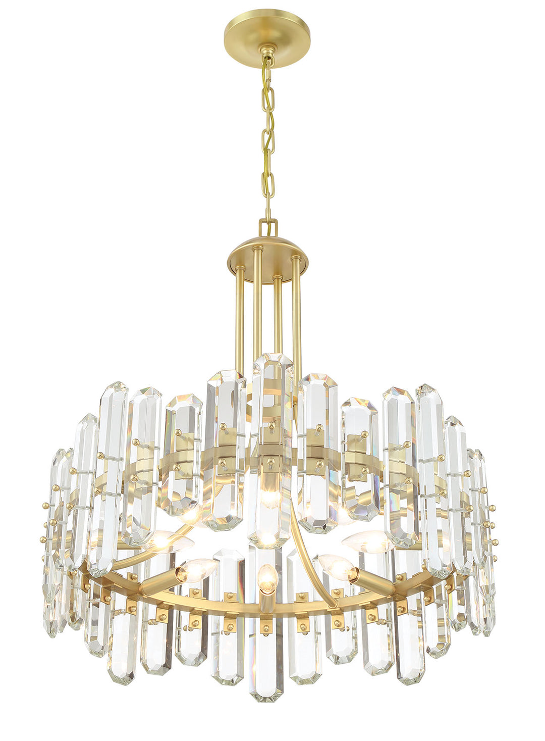 Crystorama Bolton 8 Light Aged Brass Chandelier