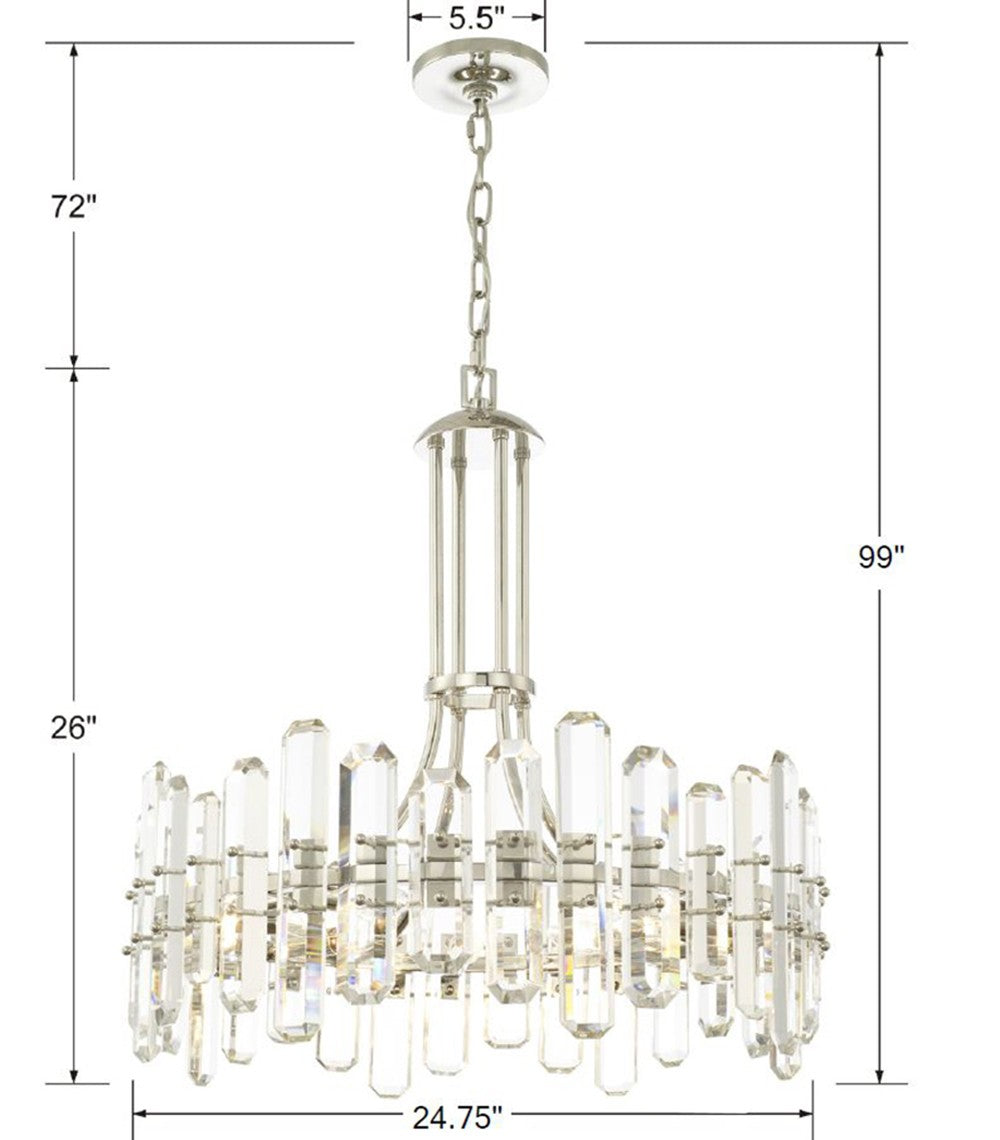 Crystorama Bolton 8 Light Aged Brass Chandelier