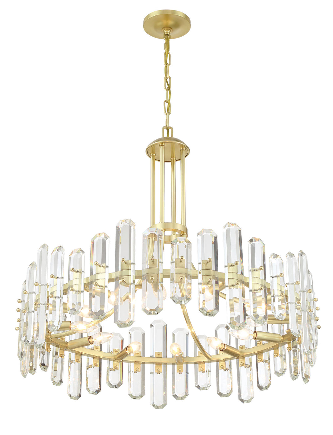 Crystorama Bolton 12 Light Aged Brass Chandelier