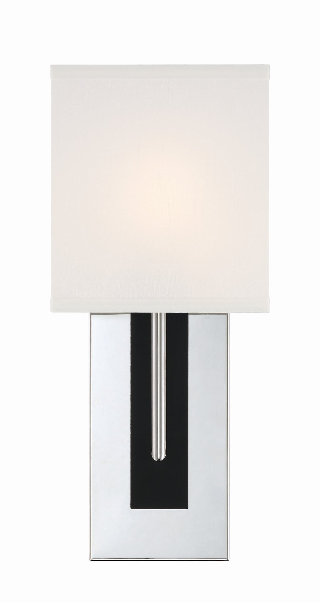 Crystorama Brent 1 Light Polished Nickel Sconce