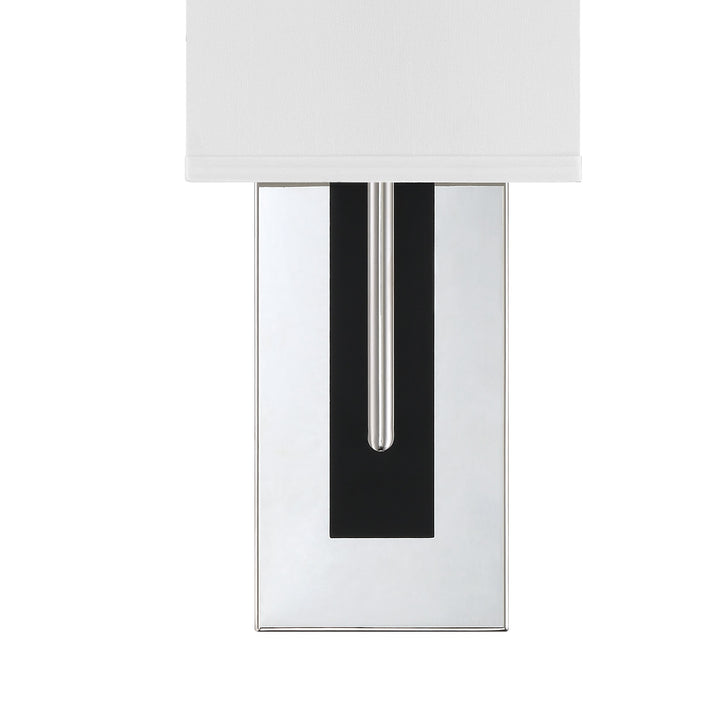 Crystorama Brent 1 Light Polished Nickel Sconce