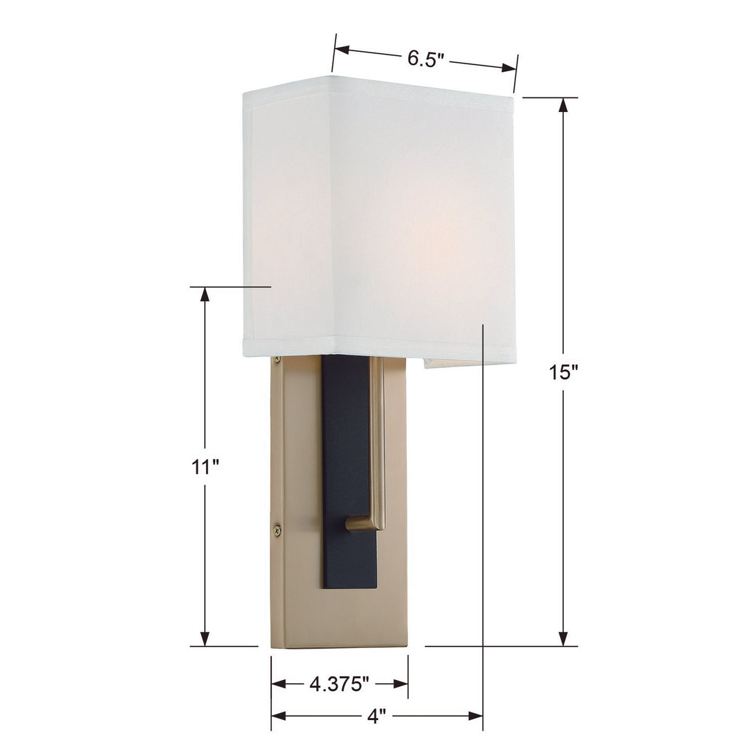 Crystorama Brent 1 Light Polished Nickel Sconce