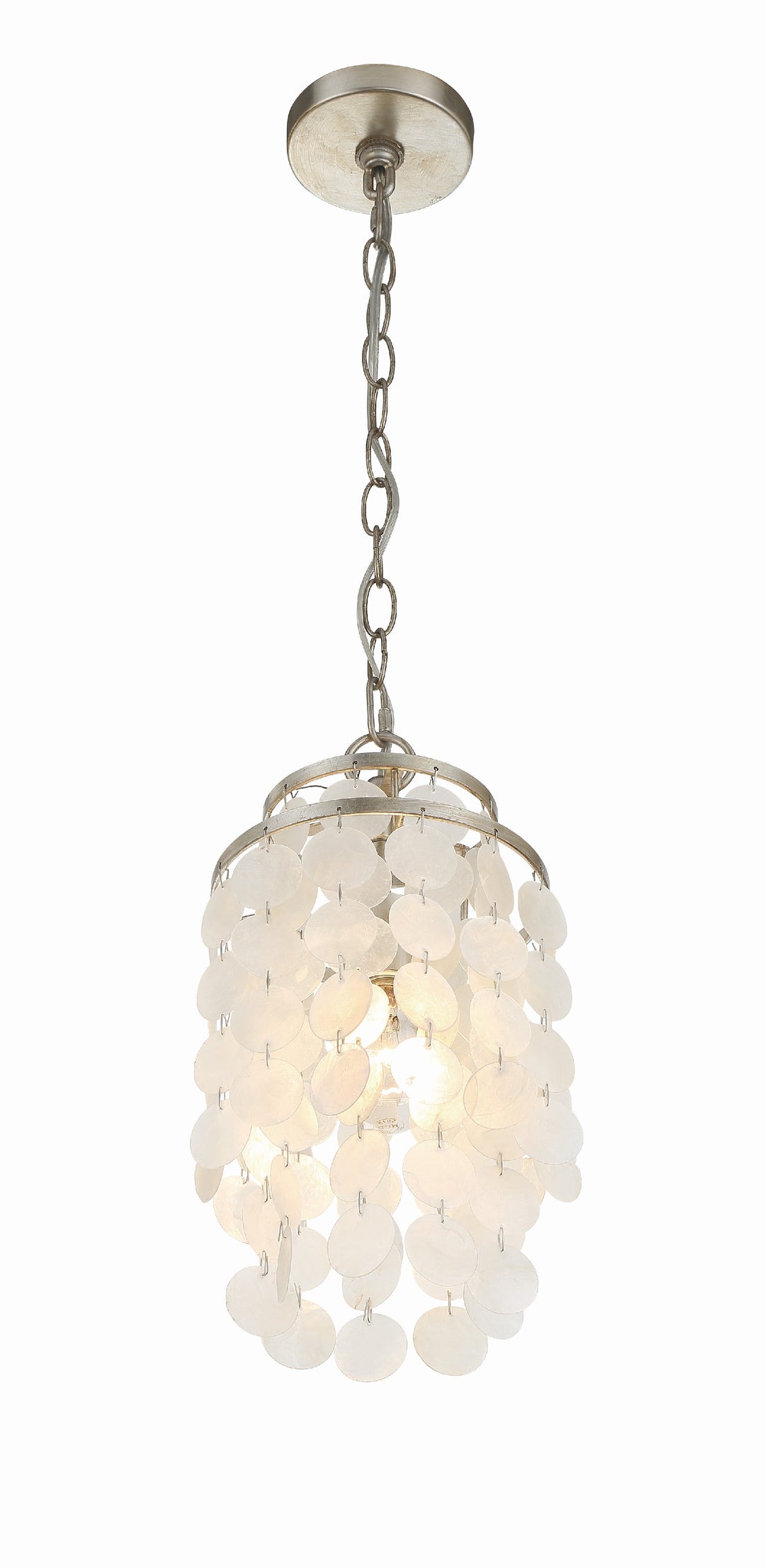 Crystorama Brielle 1 Light Antique Silver Mini Pendant