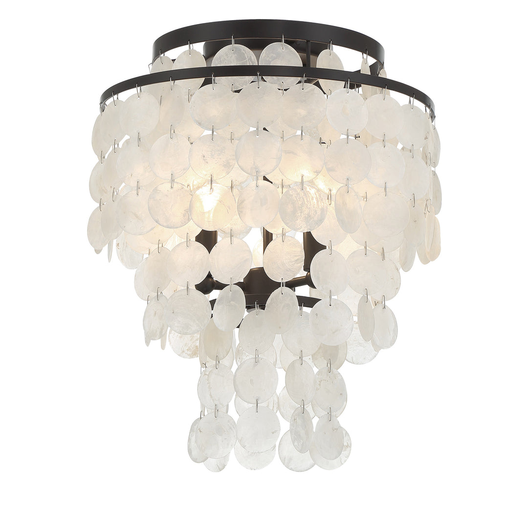 Crystorama Brielle 3 Light Antique Silver Flush Mount