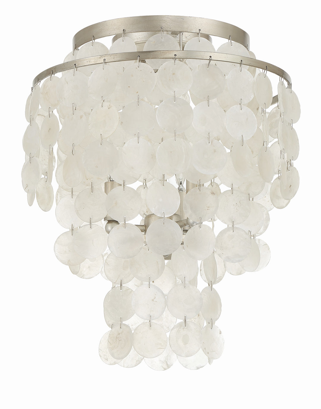 Crystorama Brielle 3 Light Antique Silver Flush Mount