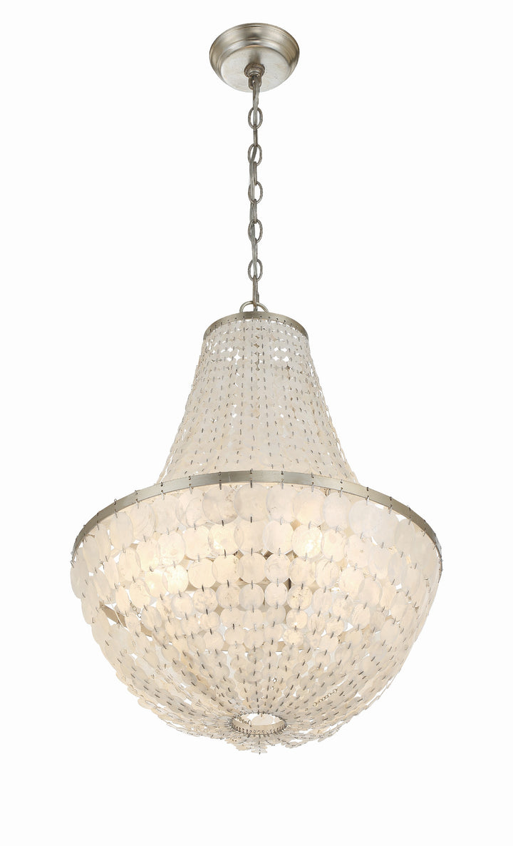 Crystorama Brielle 6 Light Antique Silver Chandelier