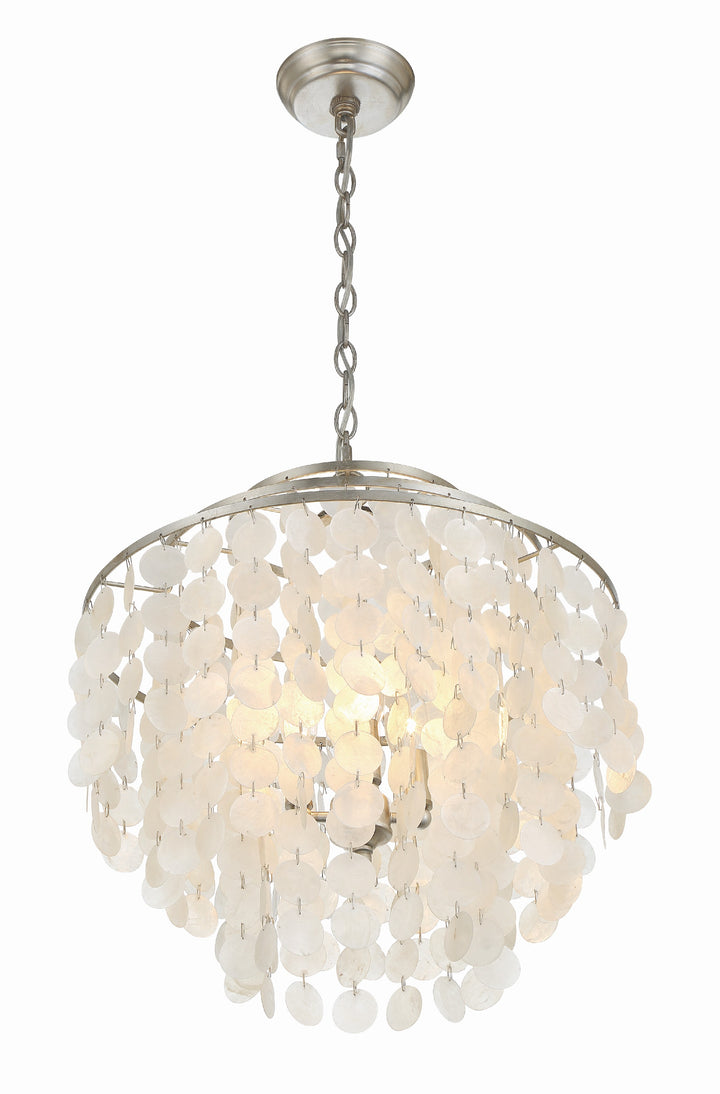 Crystorama Brielle 4 Light Antique Silver Chandelier