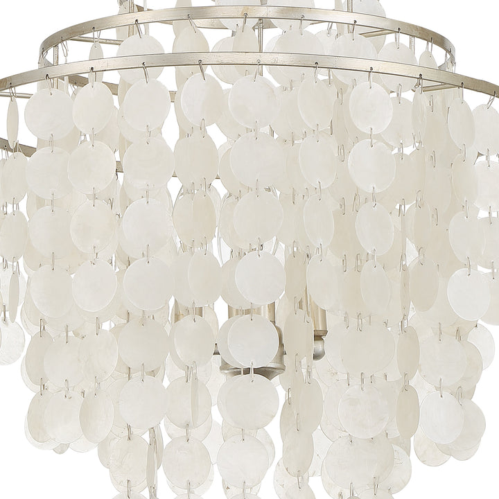 Crystorama Brielle 4 Light Antique Silver Chandelier