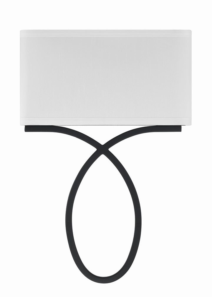 Crystorama Brinkley 2 Light Black Forged Sconce