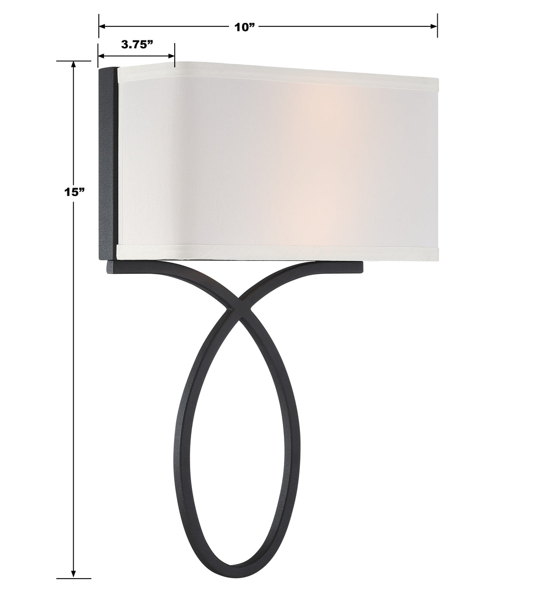 Crystorama Brinkley 2 Light Black Forged Sconce