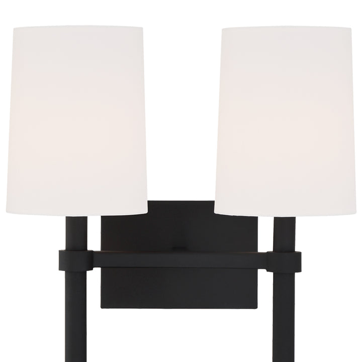 Crystorama Bromley 2 Light Black Forged Sconce