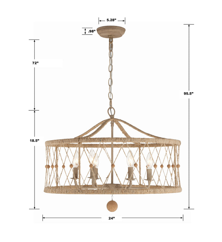 Crystorama Brixton 6 Light Burnished Silver Chandelier