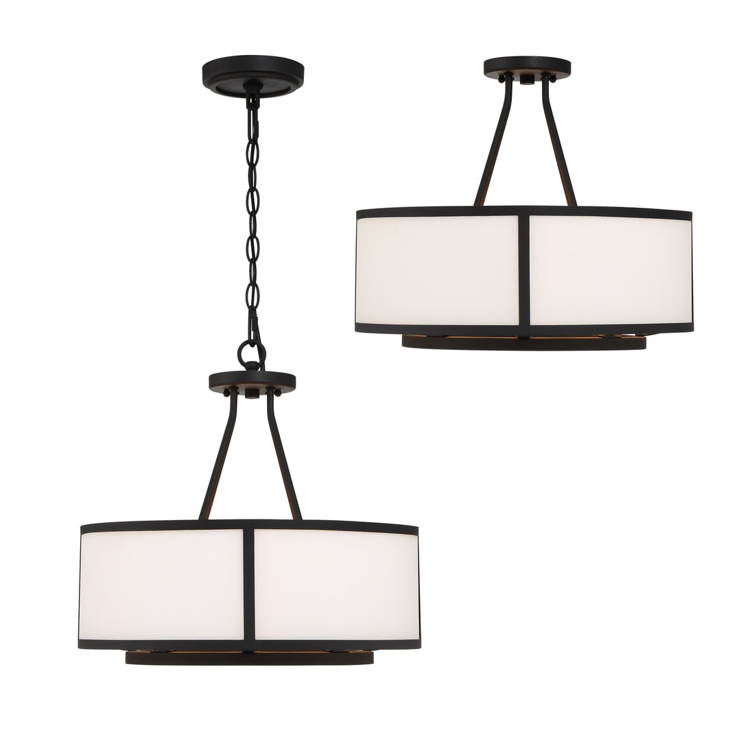 Crystorama Bryant 4 Light Black Forged Chandelier