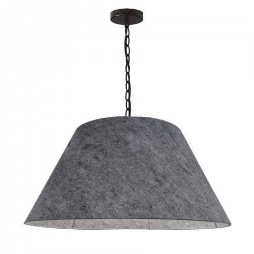 Dainolite 1 Light Brynn Large Pendant, Black/Silver Shade, Black