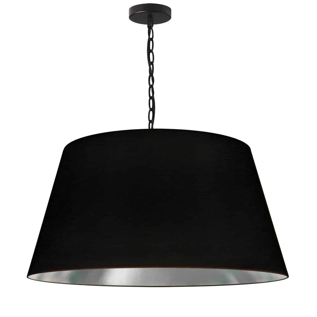 Dainolite 1 Light Brynn Large Pendant, Black/Silver Shade, Black