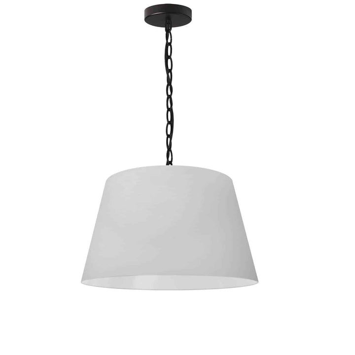 Dainolite 1 Light Brynn Small Pendant, Black/Gold Shade, Aged Brass