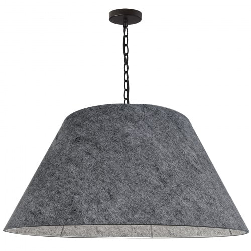 Dainolite 1 Light Brynn Extra Large Pendant, Black/Silver Shade, Black