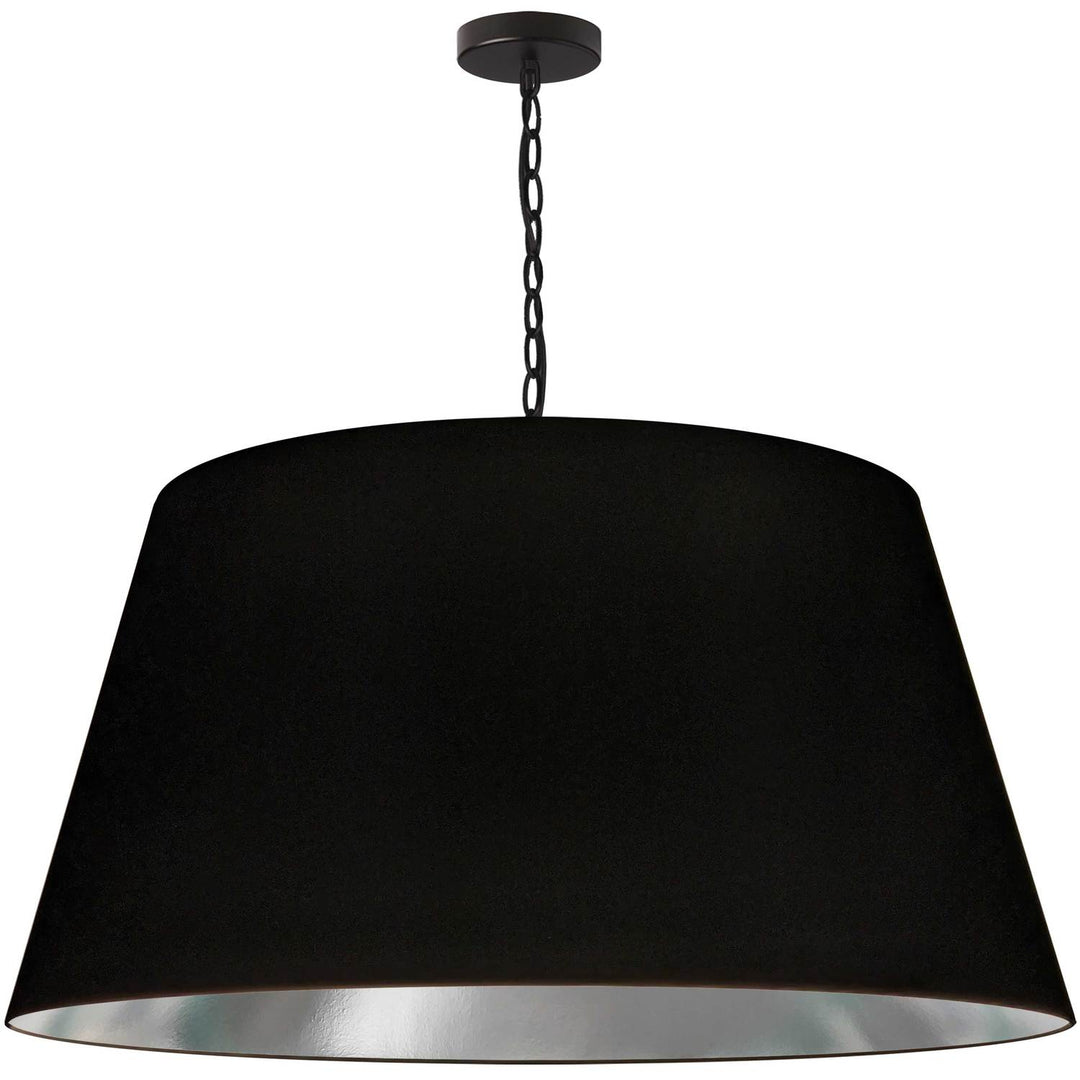 Dainolite 1 Light Brynn Extra Large Pendant, Black/Silver Shade, Black