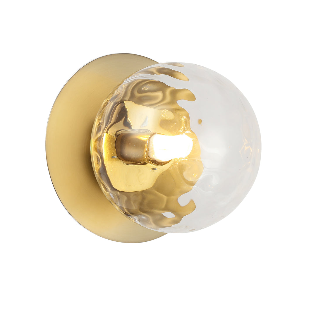 Dainolite 1 Light Incandescent Wall Sconce, Aged Brass with Clear Glass