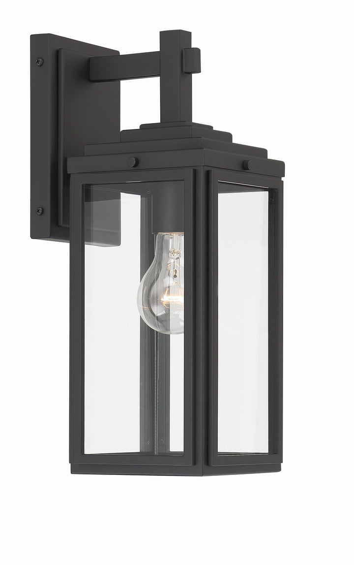 Crystorama Byron 1 Light Matte Black Outdoor Sconce