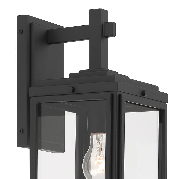 Crystorama Byron 1 Light Matte Black Outdoor Sconce