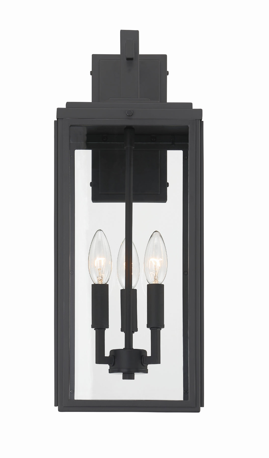 Crystorama Byron 3 Light Matte Black Outdoor Sconce