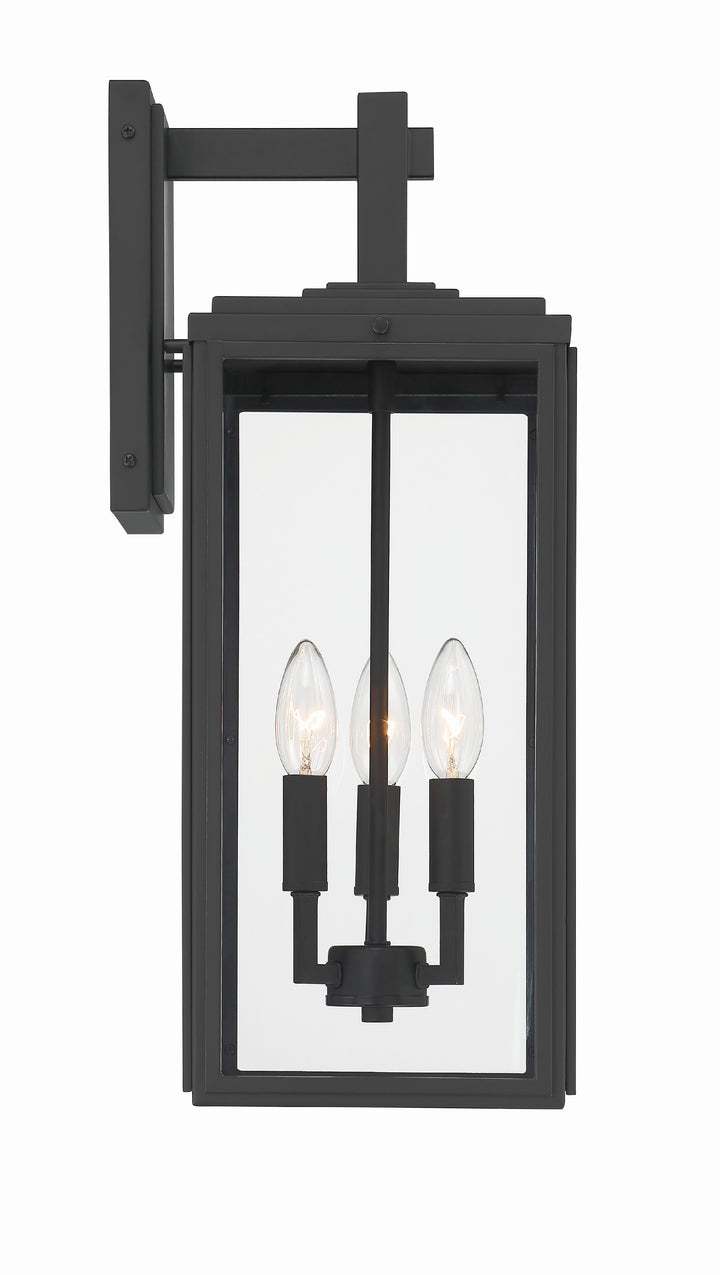 Crystorama Byron 3 Light Matte Black Outdoor Sconce