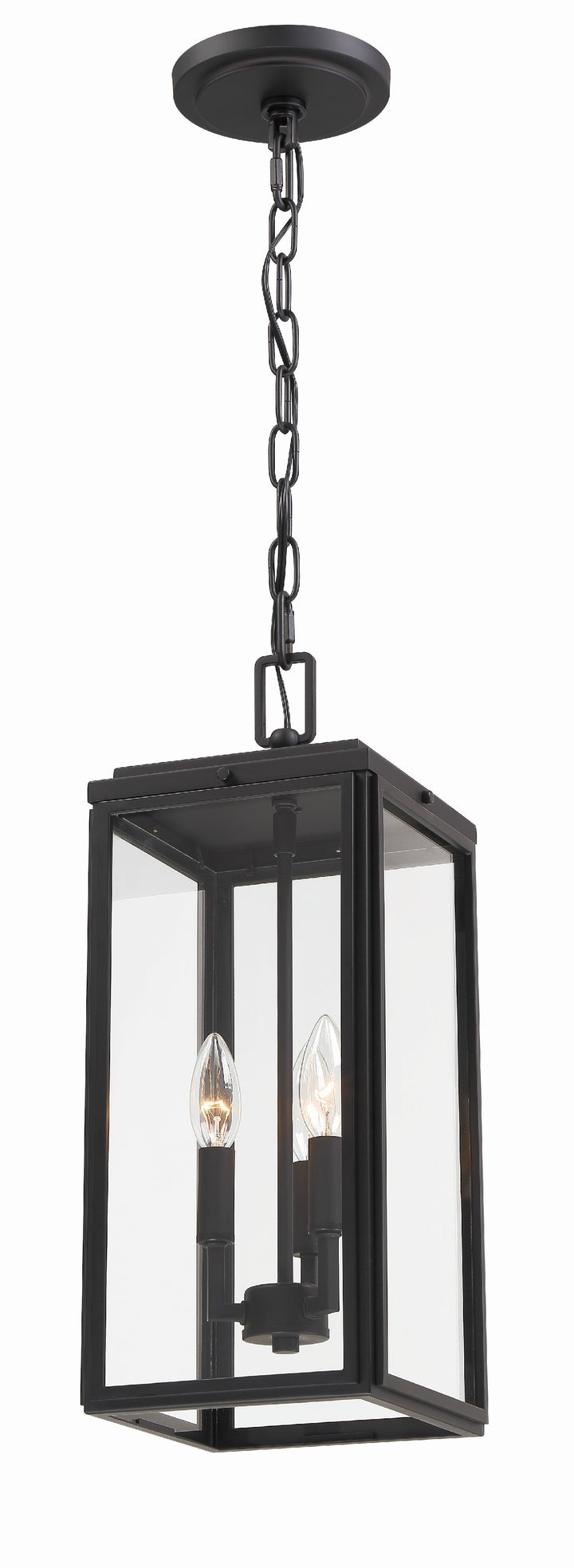 Crystorama Byron 3 Light Matte Black Outdoor Pendant