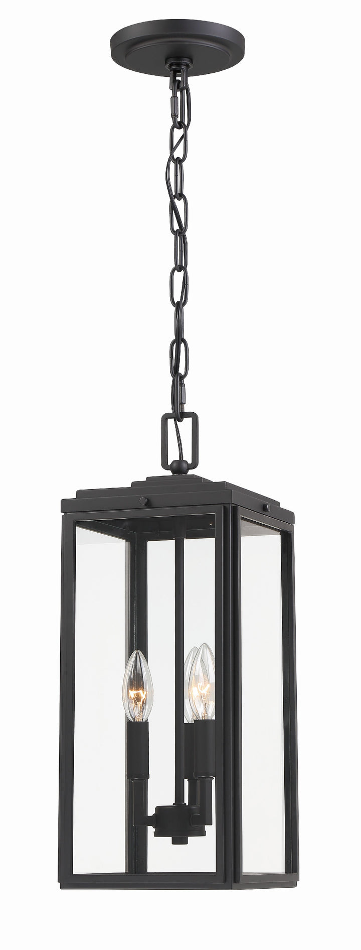 Crystorama Byron 3 Light Matte Black Outdoor Pendant