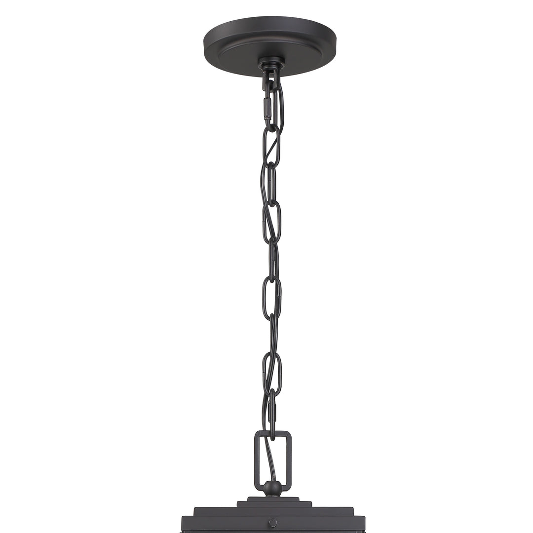 Crystorama Byron 3 Light Matte Black Outdoor Pendant