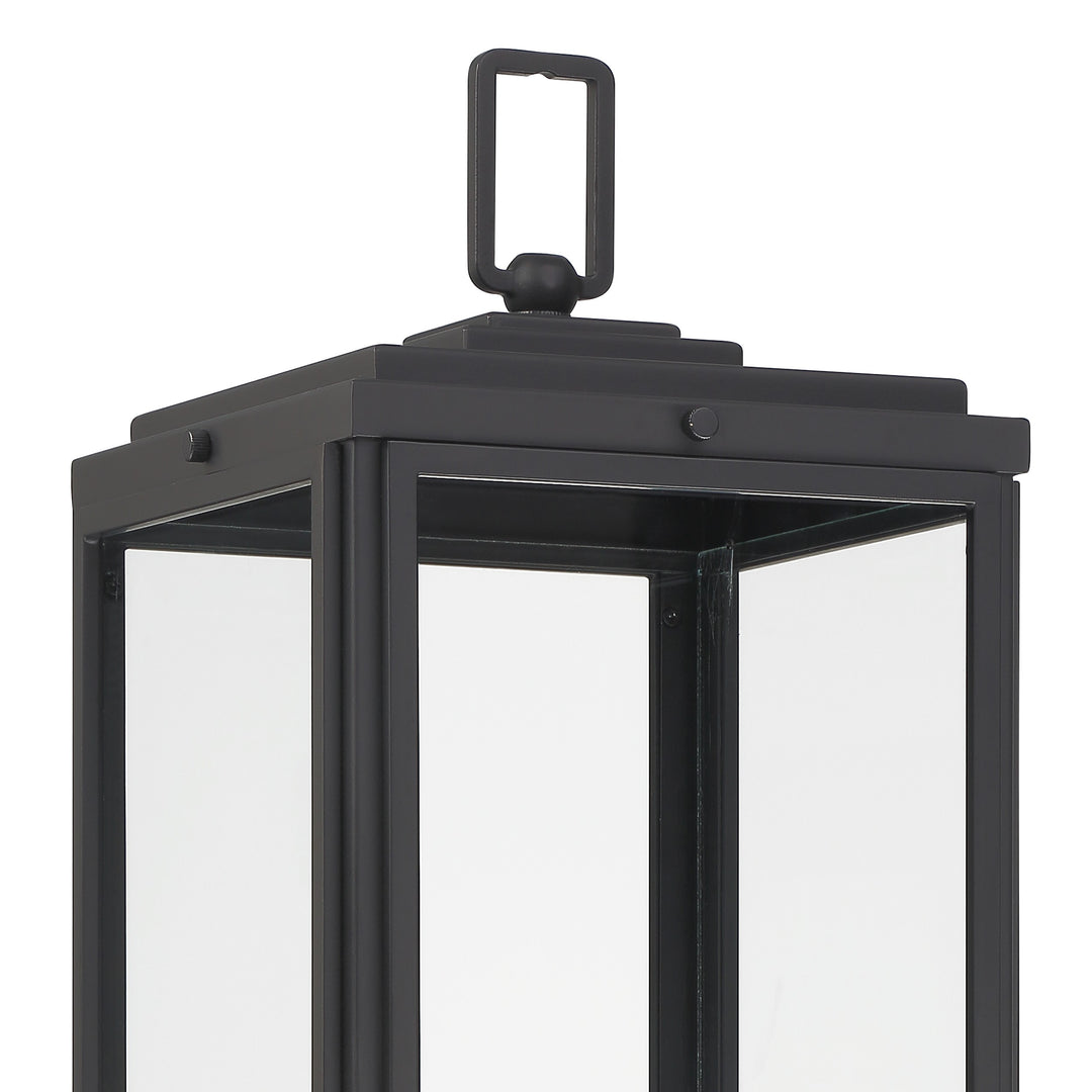 Crystorama Byron 3 Light Matte Black Outdoor Post