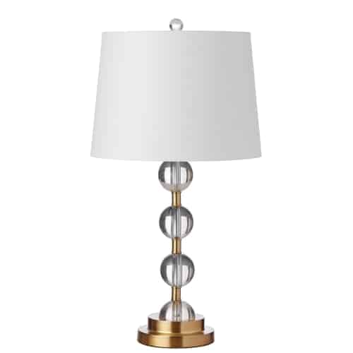 Dainolite 1 Light Incandescent Crystal Table Lamp Polished Chrome Finish with White Shade