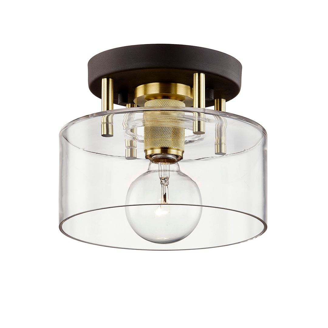 Bergamot Station Semi Flush 6" - Bronze And Brass