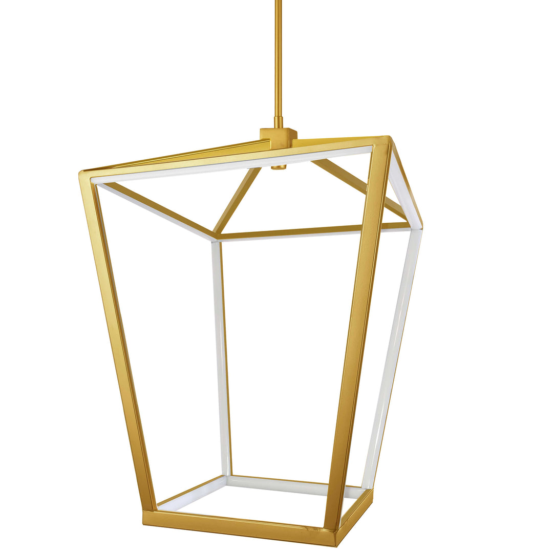 Dainolite 64W Chandelier, Aged Brass with White Diffuser