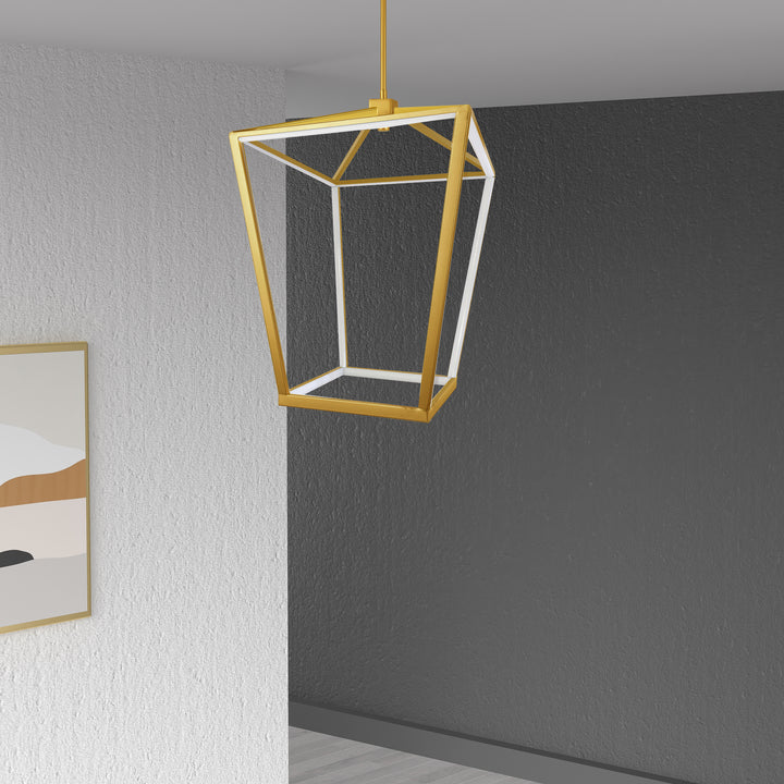 Dainolite 64W Chandelier, Aged Brass with White Diffuser