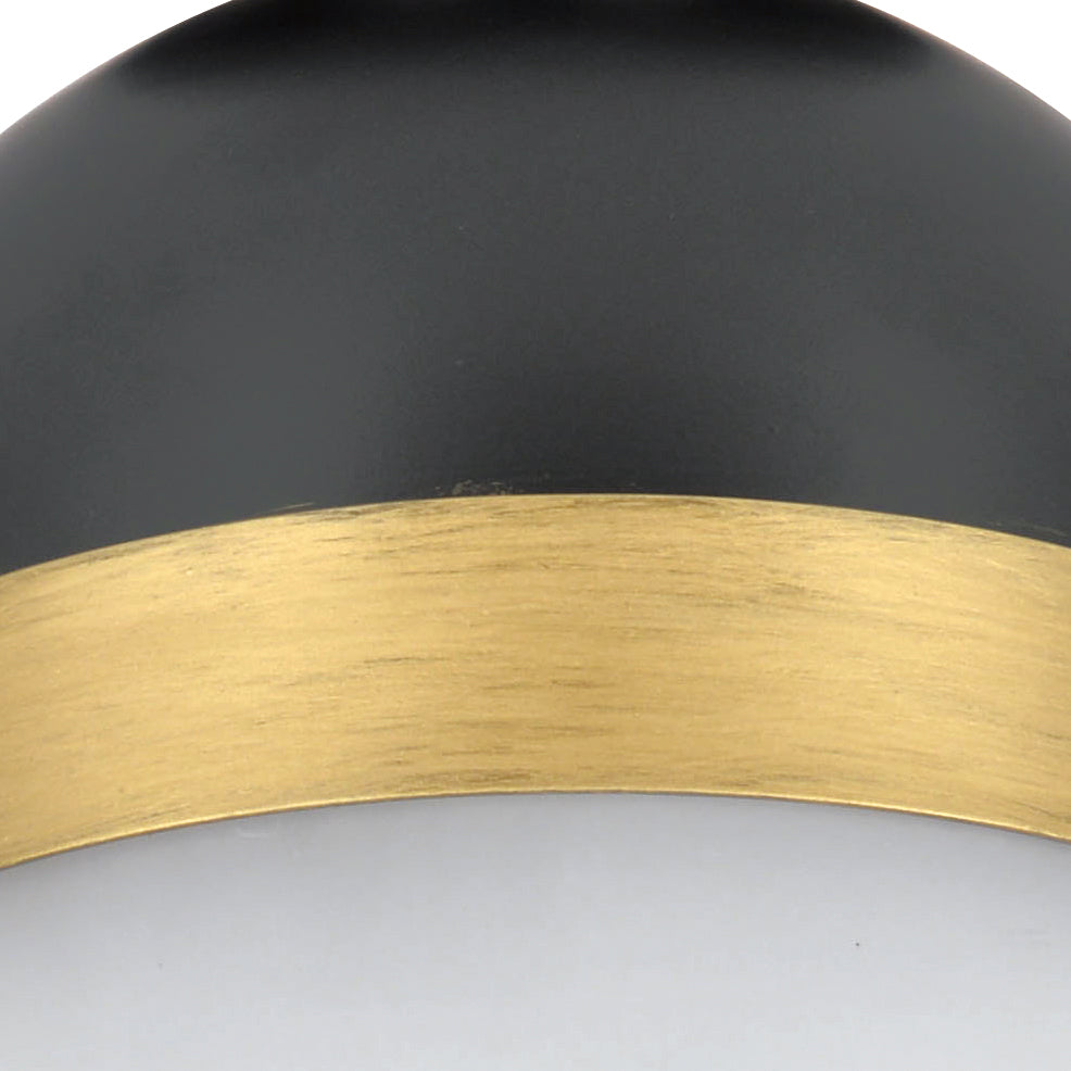 Crystorama Brian Patrick Flynn Capsule 1 Light Matte Black + Textured Gold Outdoor Semi Flush Mount