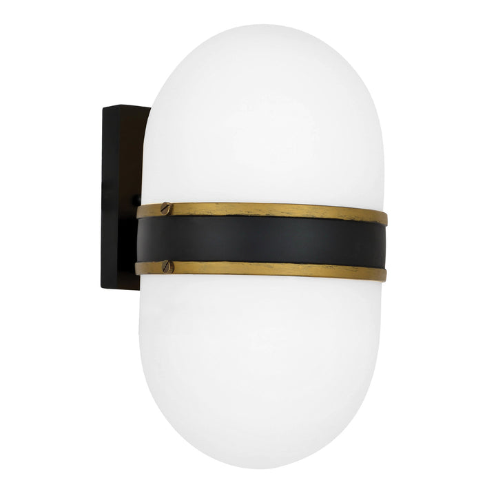 Crystorama Brian Patrick Flynn Capsule 1 Light Matte Black + Textured Gold Outdoor Sconce