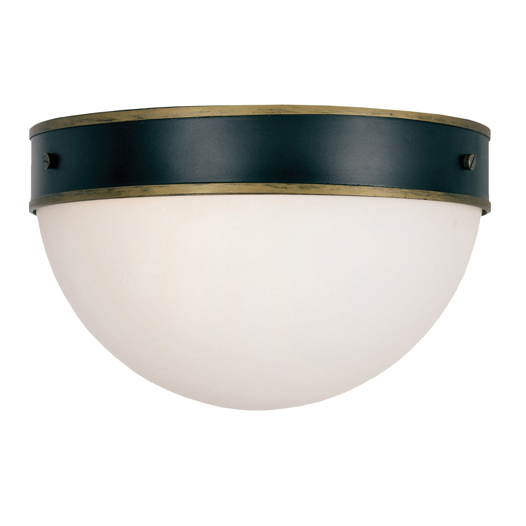 Crystorama Brian Patrick Flynn Capsule 2 Light Matte Black + Textured Gold Outdoor Flush Mount