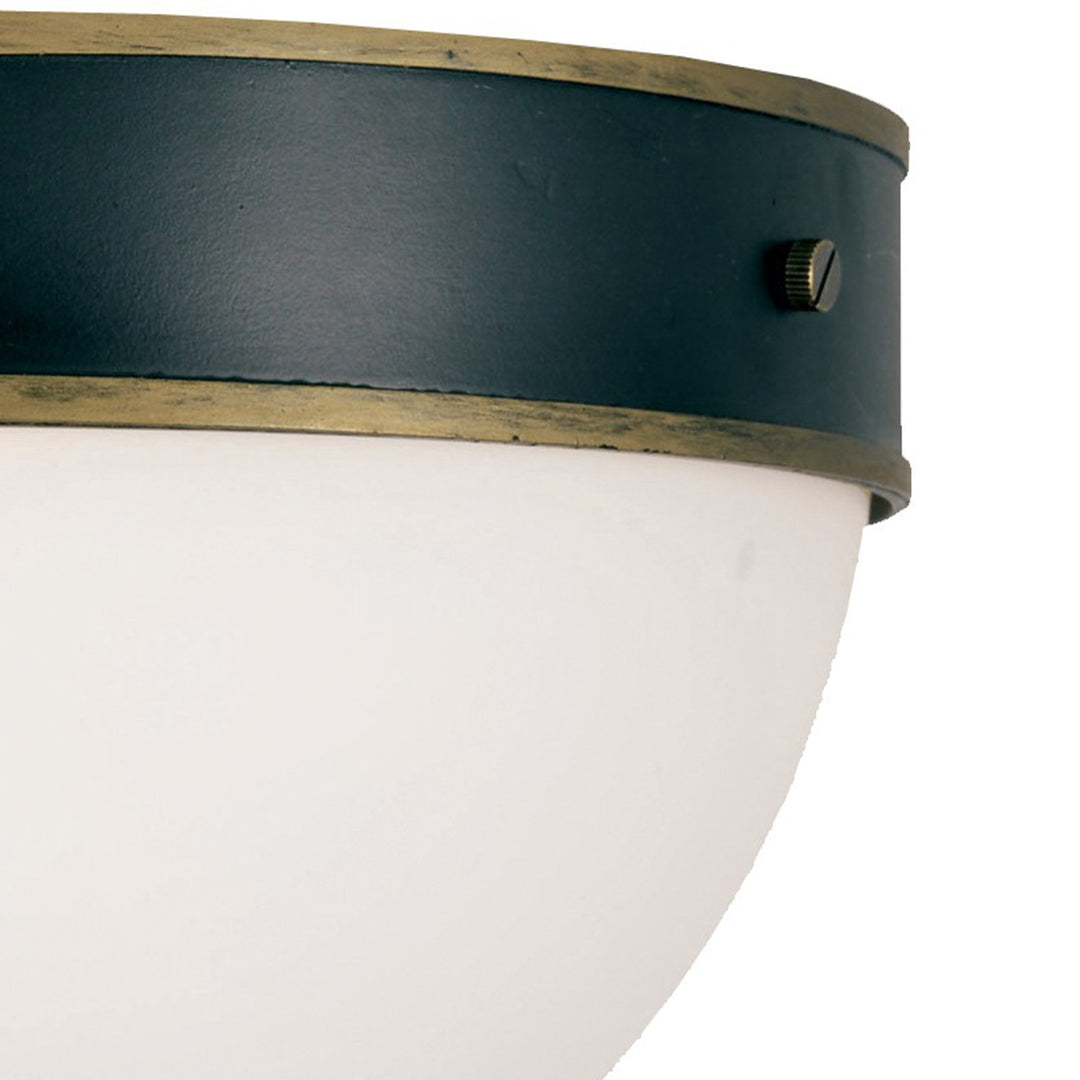 Crystorama Brian Patrick Flynn Capsule 2 Light Matte Black + Textured Gold Outdoor Flush Mount