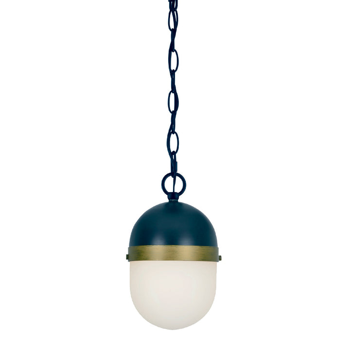 Crystorama Brian Patrick Flynn Capsule 3 Light Matte Black + Textured Gold Outdoor Pendant