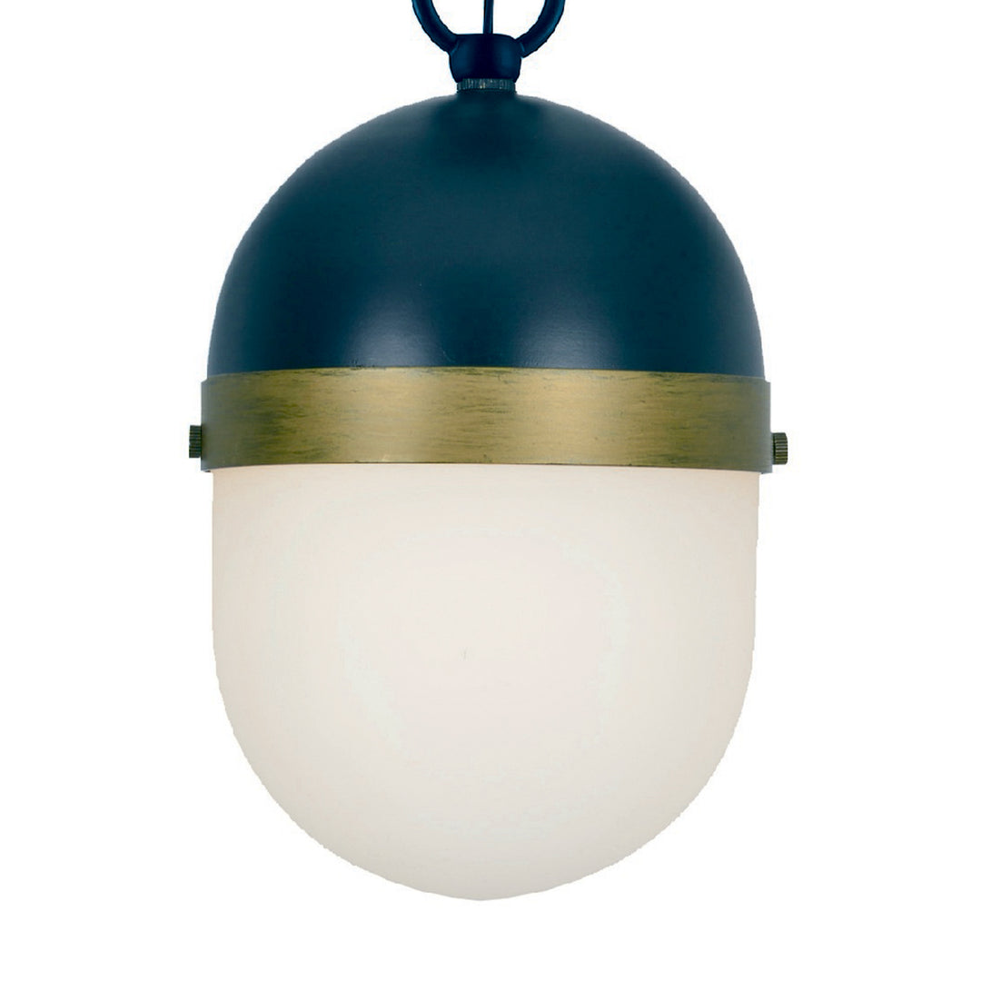 Crystorama Brian Patrick Flynn Capsule 3 Light Matte Black + Textured Gold Outdoor Pendant