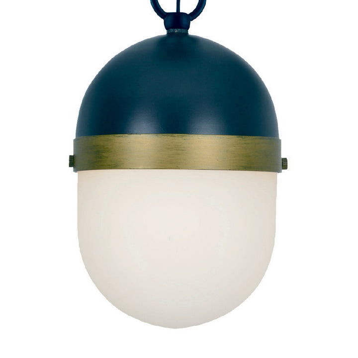 Crystorama Brian Patrick Flynn Capsule 3 Light Matte Black + Textured Gold Outdoor Pendant