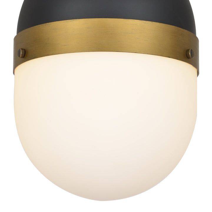 Crystorama Brian Patrick Flynn Capsule 1 Light Matte Black + Textured Gold Outdoor Pendant