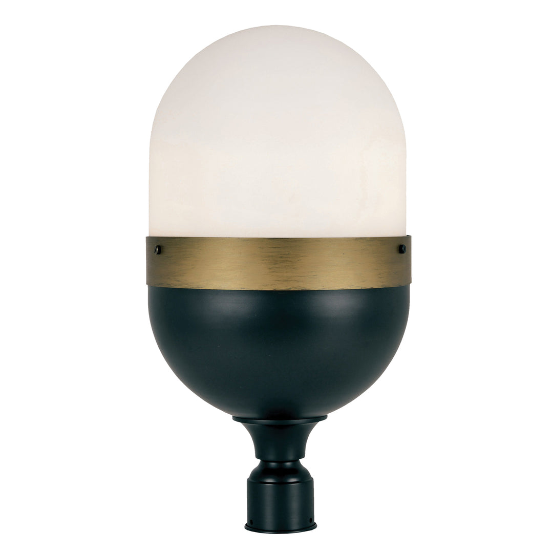 Crystorama Brian Patrick Flynn Capsule 3 Light Matte Black + Textured Gold Outdoor Post