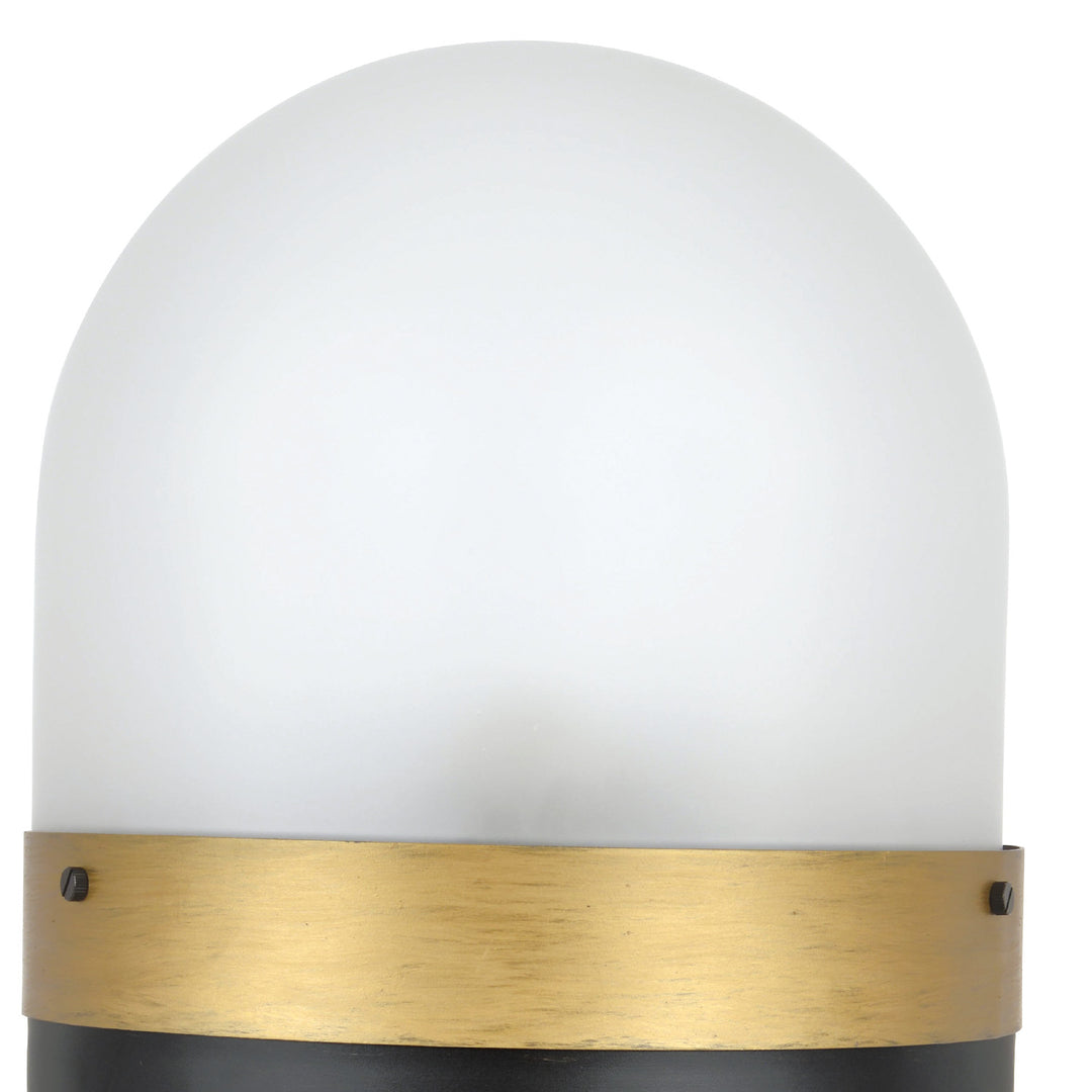 Crystorama Brian Patrick Flynn Capsule 3 Light Matte Black + Textured Gold Outdoor Post